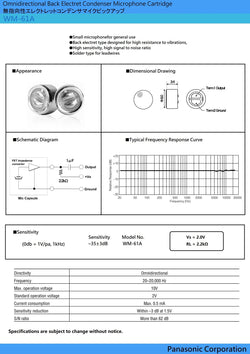 Panasonic WM-61A Omni-directional Electret Condenser Microphone