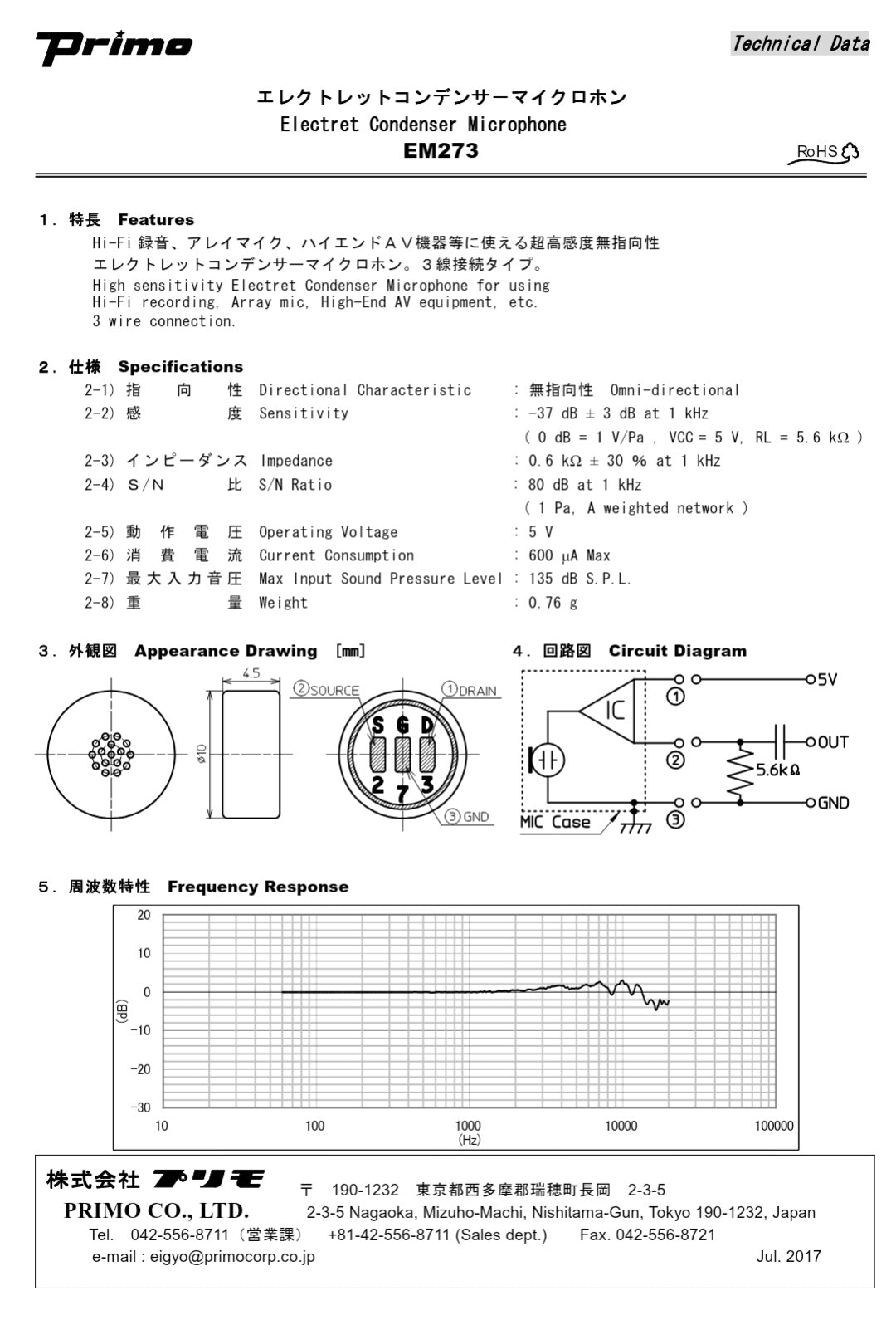 Primo EM273 Omni-directional Electret Condenser Microphone
