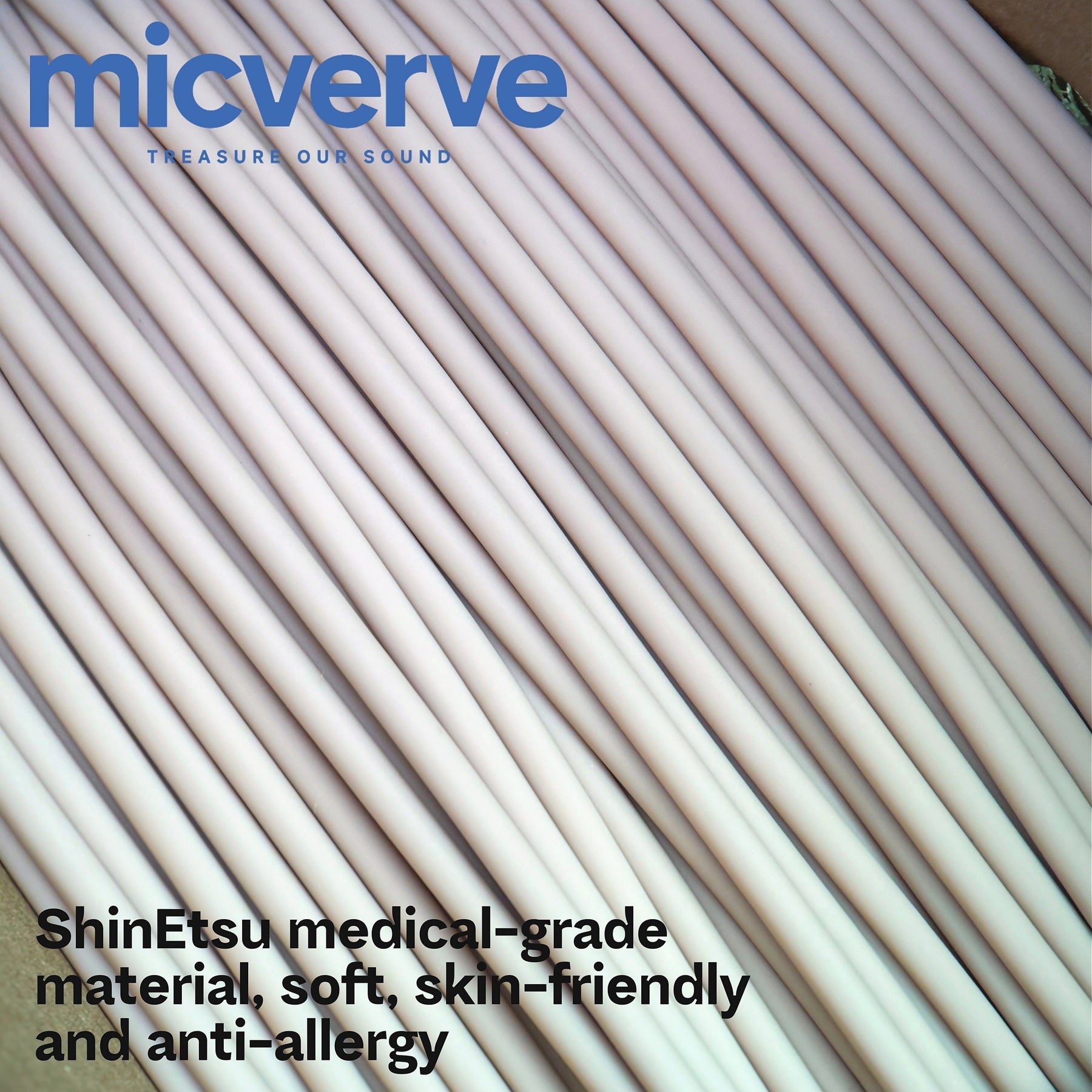Micverve VK102 Miniatur Mic Cable Beige Ø 2.3mm Dual-Core Shielded Tensile Fiber Soft Skin-Friendly Hypoallergenic