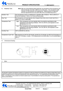 KNOWLES MD9745APZ-1E Omni-directional Electret Condenser Microphone