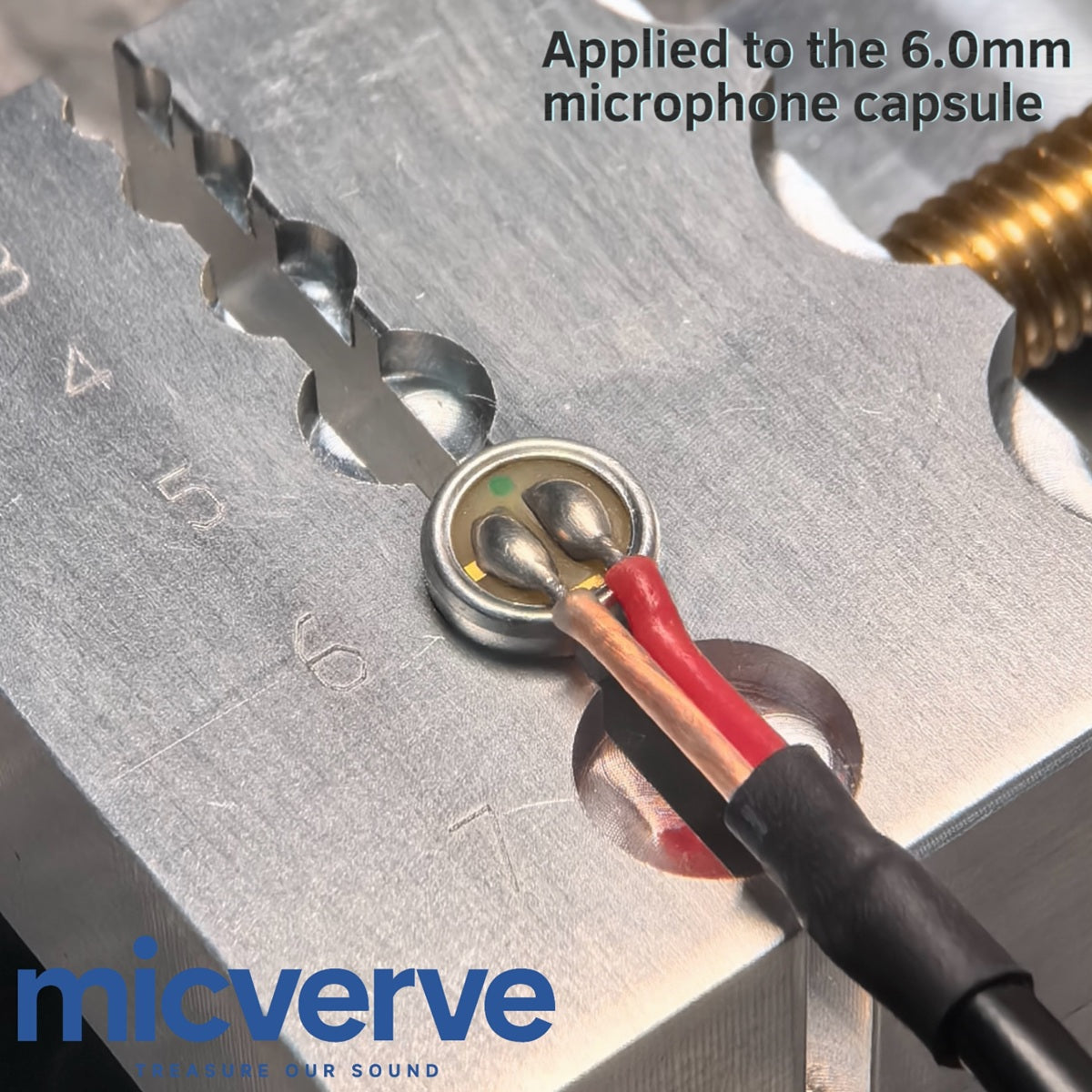 2-10mm Electret Mic Capsule Heat Sink Tool / CNC Aluminum Clamp for DIY Electronics / Soldering / 62x34x28mm