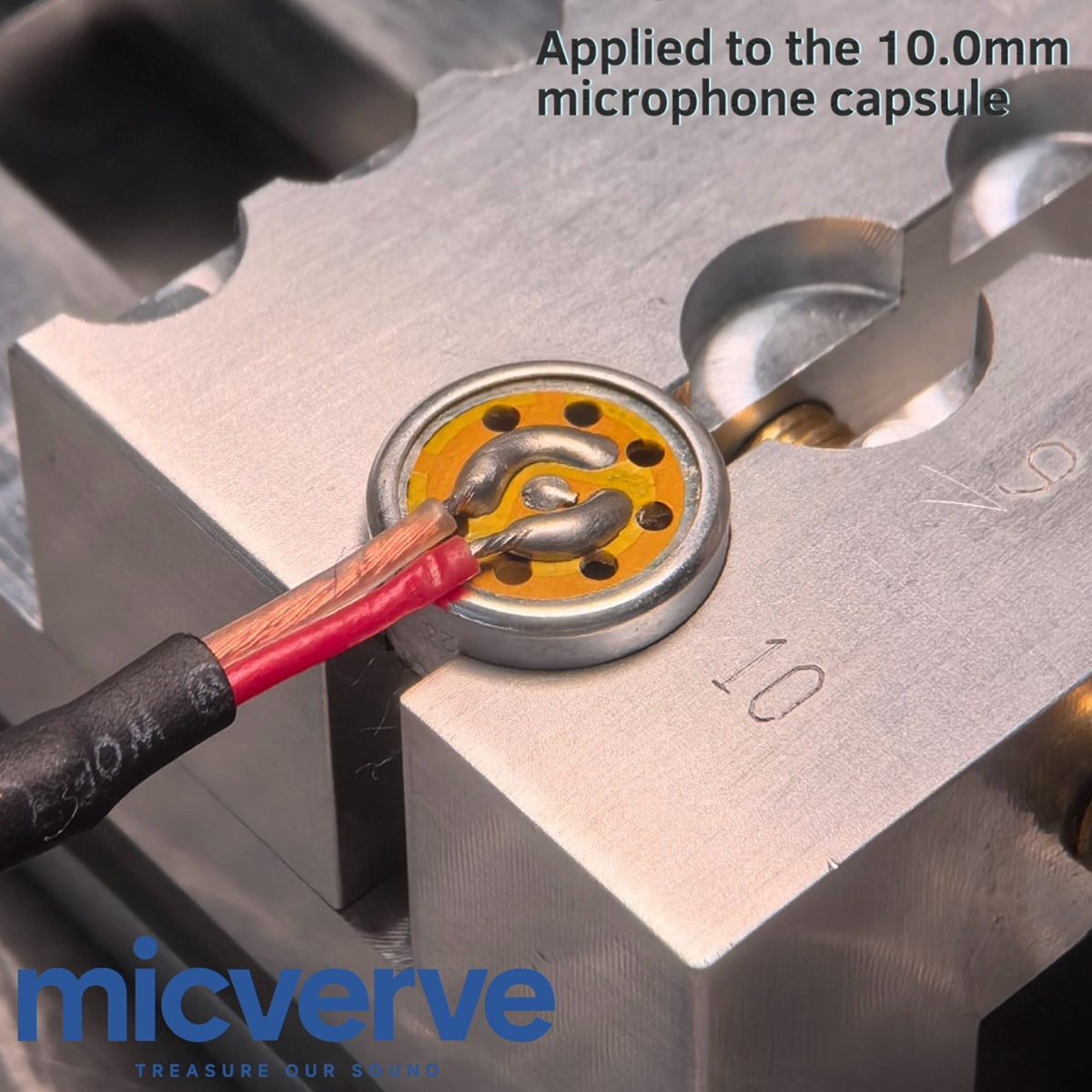 2-10mm Electret Mic Capsule Heat Sink Tool / CNC Aluminum Clamp for DIY Electronics / Soldering / 62x34x28mm