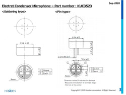 HOSIDEN KUC3523 Omni-directional Electret Condenser Microphone