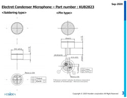HOSIDEN KUB2823-016021RF Omni-directional Electret Condenser Microphone